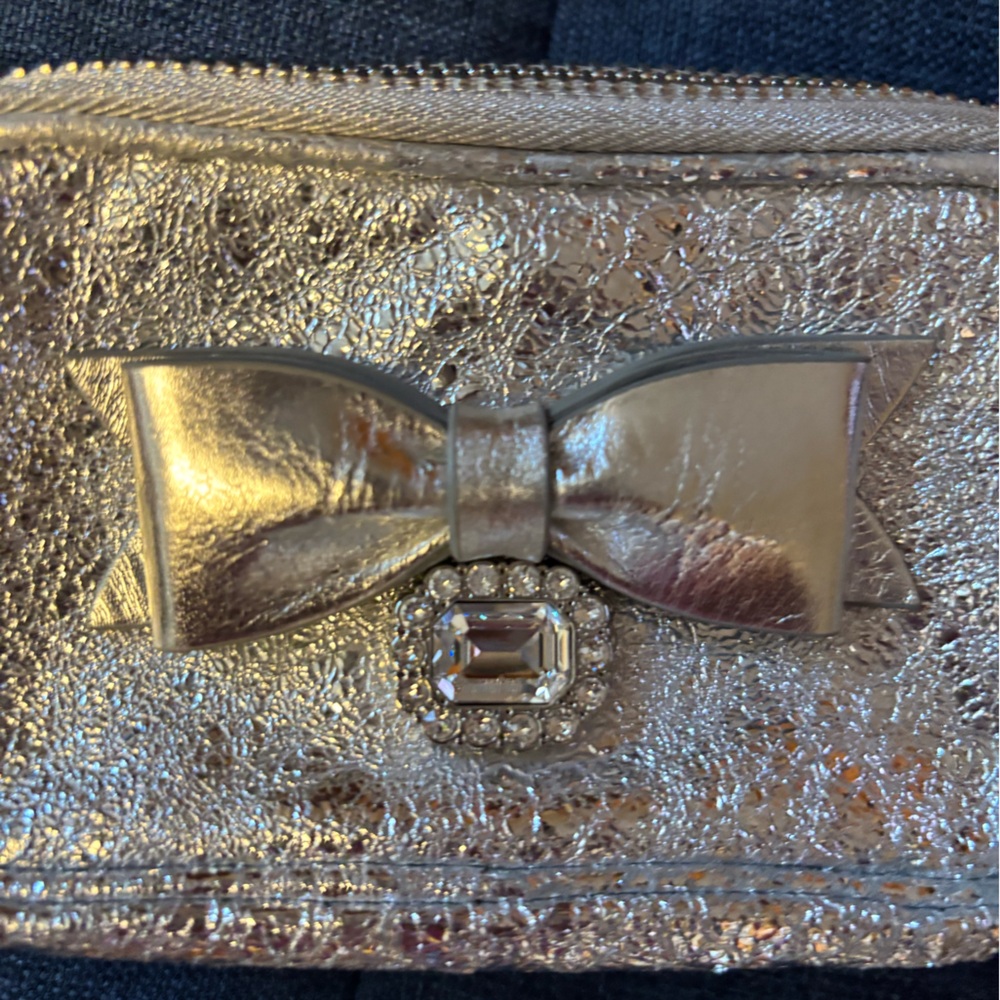My Flat in London Silver Clutch with Jeweled Bow Accent - Picture 4 of 16